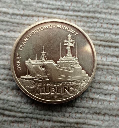 Werty71 Польша 2 злотых 2013 Польские суда - Военно-транспортный корабль Люблин