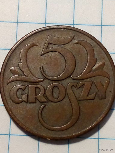 5 гроша Польша 1938 год