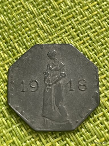 Германия (Германская Империя) Хайльбронн 50 пфеннигов 1918 г.