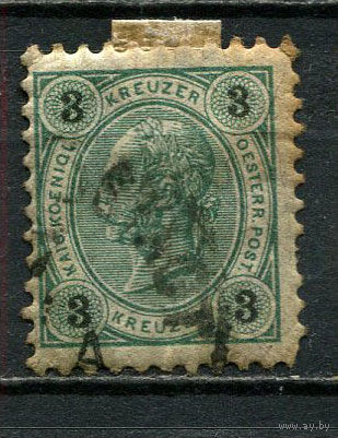 Австро-Венгрия - 1890 - Император Франц Иосиф 3Kr - [Mi.52] - 1 марка. Гашеная.  (Лот 18GR)-T41P34