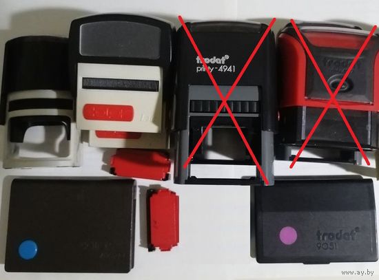 Оснастка штамп печать краска подушка. Одним лотом (7шт). Минск