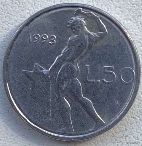 Италия 50 лир 1993 г.