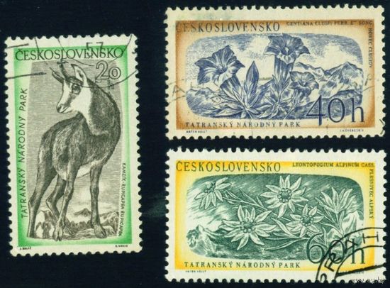 Чехословацкий национальный заповедник в Татрах Чехословакия 1957 год 3 марки