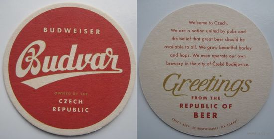Подставка под пиво  Budweiser Budvar /Чехия/.