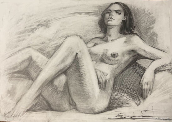 "Обнаженная нежная" рисунок большой а2 формат