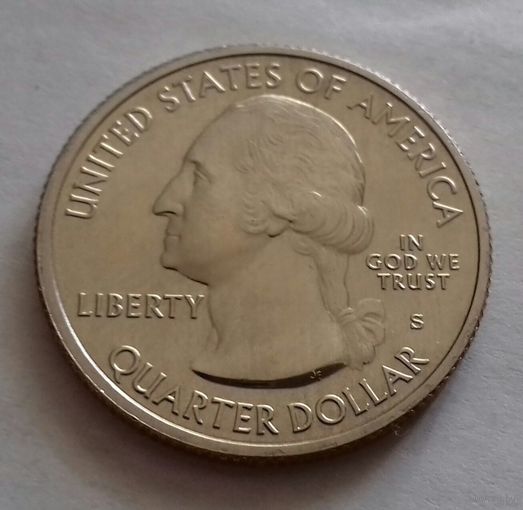 25 центов, квотер США, нац. парк "Лоуэлл", S (штат Массачусетс)