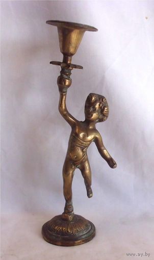 Подсвечник Путти Бронза 01
