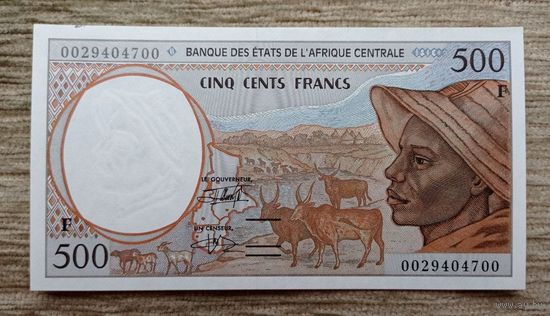 Werty71 Центрально-Африканская Республика 500 франков 1993 - 2000 Литера F UNC- банкнота ЦАР