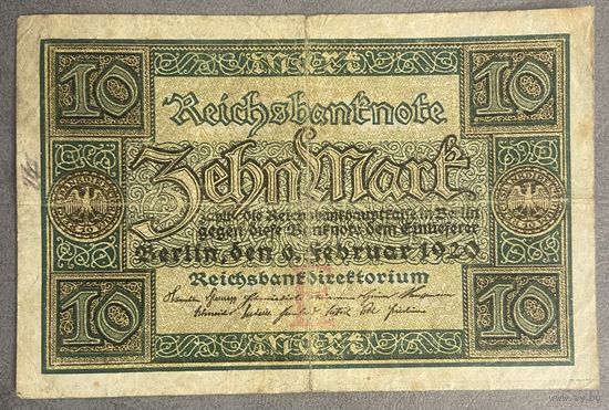 Банкнота 10 марок  1920 год. Веймарская республика
