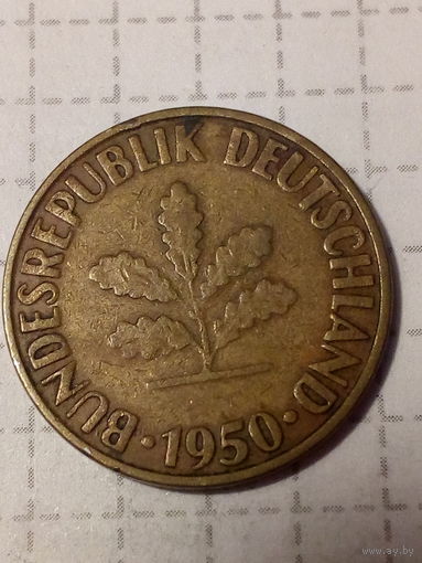 10 пфеннигов ФРГ 1950 год G