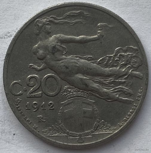 Италия 20 чентезимо 1912 г.