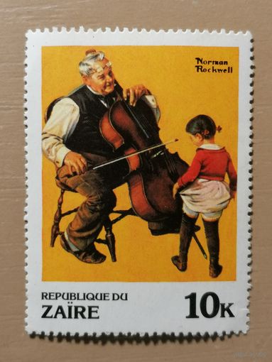 Марка Заир (ДР Конго), 1981 год, Живопись. Художник Норман Роквел