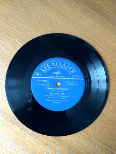 Пластинка  фирмы Мелодия. Рижский завод. Эстрадная музыка. 1979