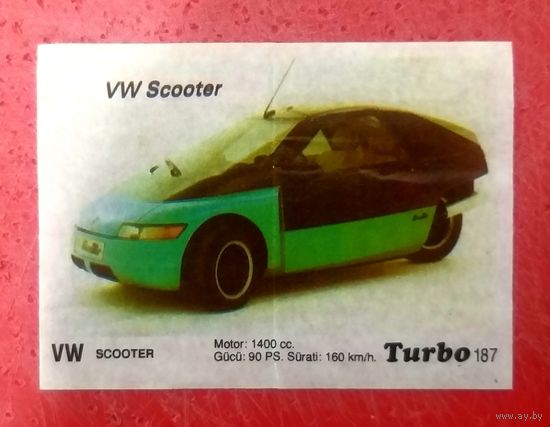 Вкладыш от жвачки Турбо * Turbo * номер 187