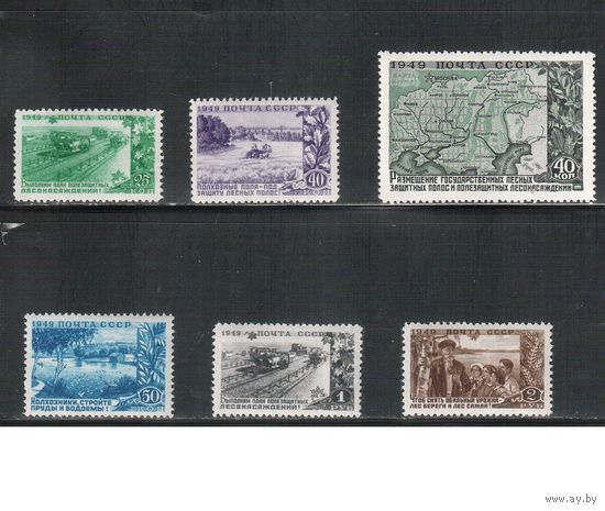 СССР-1949, (Заг.1351-1356),   **   , Лесонасождения (полная серия)