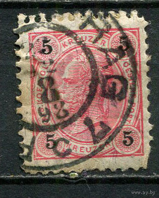 Австро-Венгрия - 1890 - Император Франц Иосиф 5Kr - [Mi.53] - 1 марка. Гашеная.  (Лот 19GR)-T41P34