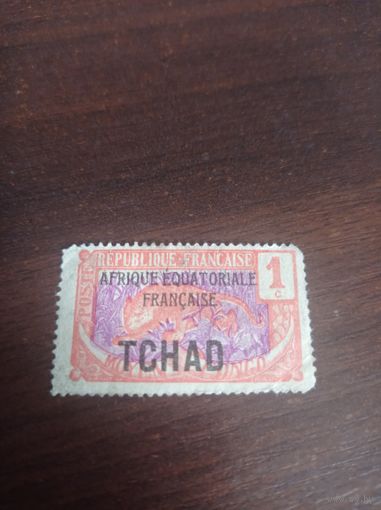 Французский срединный Конго 1907 года. Надпечать французская экваториальная Африка. Чад.