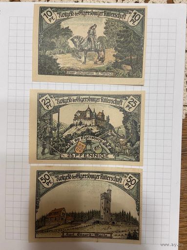 Нотгельд 10-25-50 пфеннигов Германия Эльгерсбург-0301