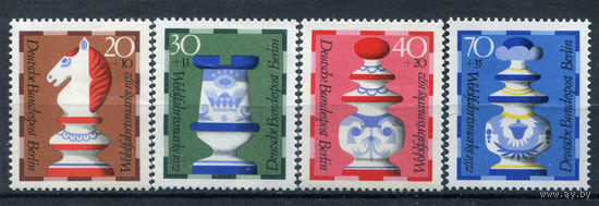 Берлин - 1972г. - Шахматные фигуры - полная серия, MNH, одна марка с отпечатком [Mi 435-438] - 4 марки