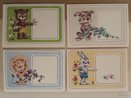 Мини-открытки чистые 4 шт.одним лотом
