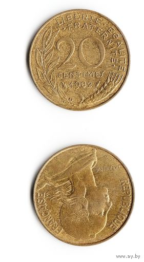 20 сантимов Франция 1982 год