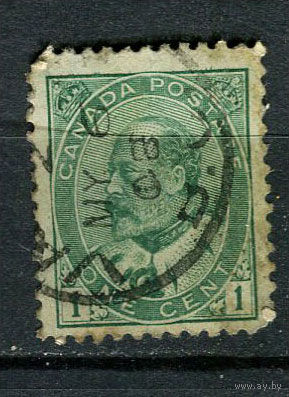 Канада - 1903/1912 - Король Эдуард VII 1С - [Mi.77A] - 1 марка. Гашеная.  (Лот 56Gg)-T2P27