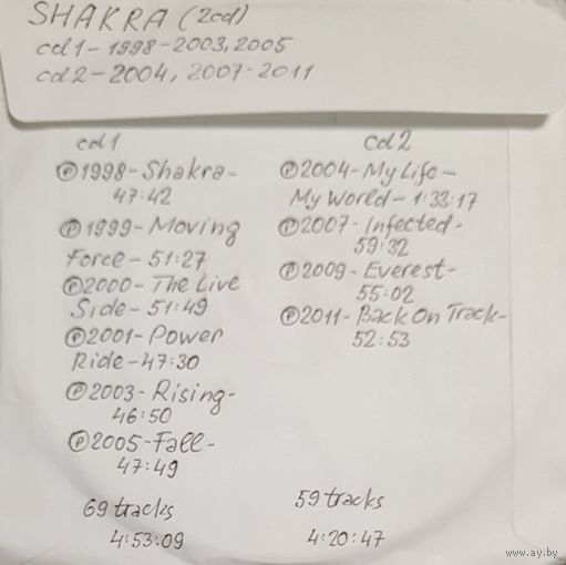 CD MP3 дискография SHAKRA на 2 CD