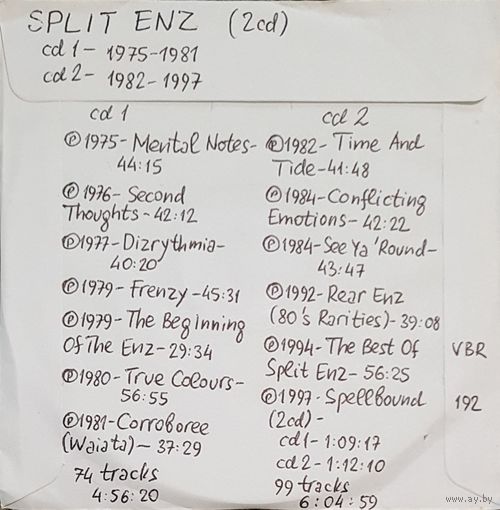 CD MP3 дискография SPLIT ENZ на 2 CD
