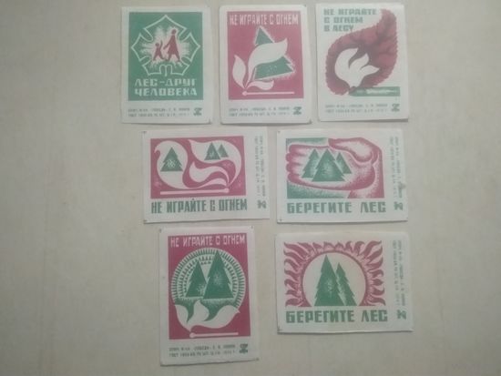 Спичечные этикетки ф.Победа. Берегите лес. 1974 год