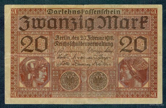 Германия, 20 марок 1918 год.