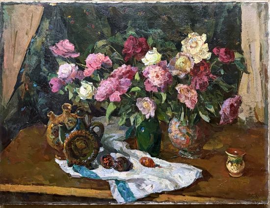 Кудревич Р.В. Народный художник. "Розы", холст, масло. Размер 120х90 см.