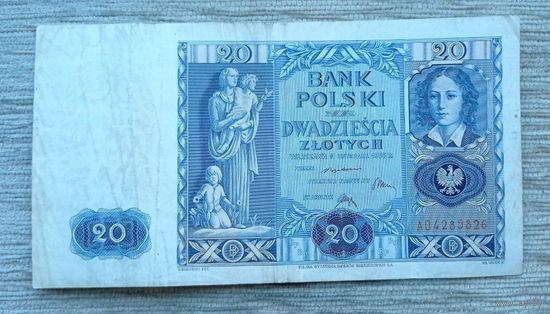 Werty71 Польша 20 злотых 1936 банкнота
