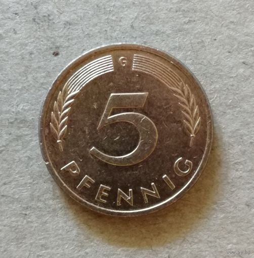Германия 5 пфеннигов 1988 г. "G", KM# 107 ю