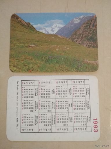 Карманный календарик. Флора. 1993 год