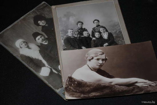 Сборный лот из трёх старых фотографий: два кабинетных фото и третье, художественное., - цена за всё вместе., по отдельности пока не продаю_!