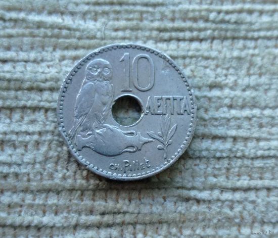 Werty71 Греция 10 лепт 1912 Сова амфора Филин Амфора