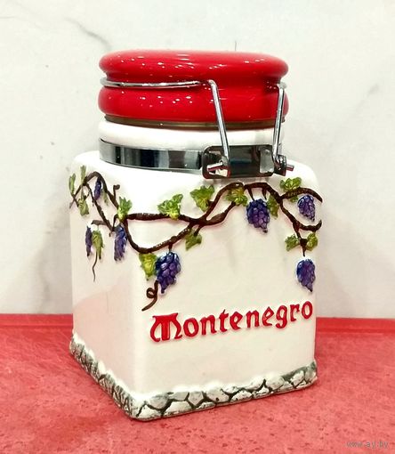 Баночка для Специй * Вазочка * Фарфор * Рельефная * Черногория * MONTENEGRO * Сувенир * Средиземное Море