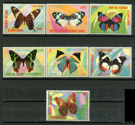 Экваториальная Гвинея - 1976г. - Бабочки - полная серия, MNH [Mi 1025-1031] - 7 марок