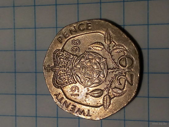 20 пенсов Великобритания 1998 год.