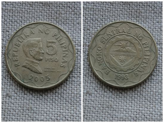 Филиппины 5 писо 2005 песо Филиппинские острова