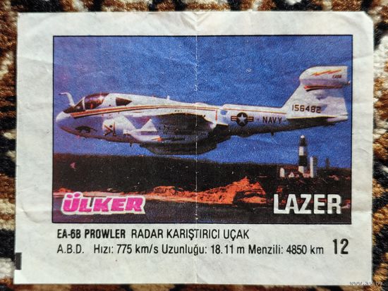 Вкладыш Lazer (Лазер) 2 серия (1-70, Left), номер 12, EA-6B Prowler. Возможен небольшой торг.