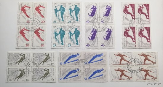 Румыния 1961. Зимние виды спорта. Квартблоки. Полная серия