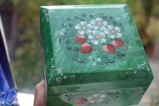 Шикарная расписная шкатулка "Земляника" 60-70 е гг СССР редкая