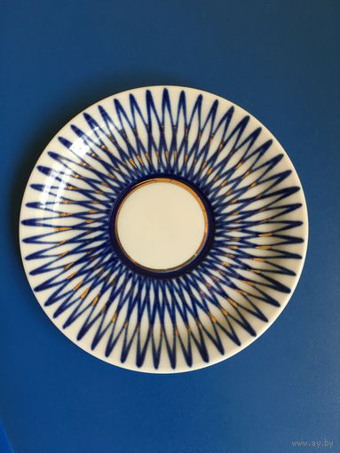 Блюдце, кобальтовая сетка, Минский фарфоровый завод