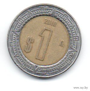 МЕКСИКАНСКИЕ СОЕДИНЁННЫЕ ШТАТЫ. 1 ПЕСО 2010. БИМЕТАЛЛ