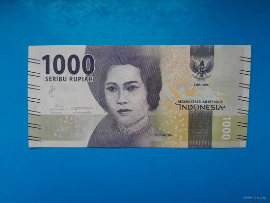 1000 рупий 2016 года. Индонезия. UNC. Рапродажа