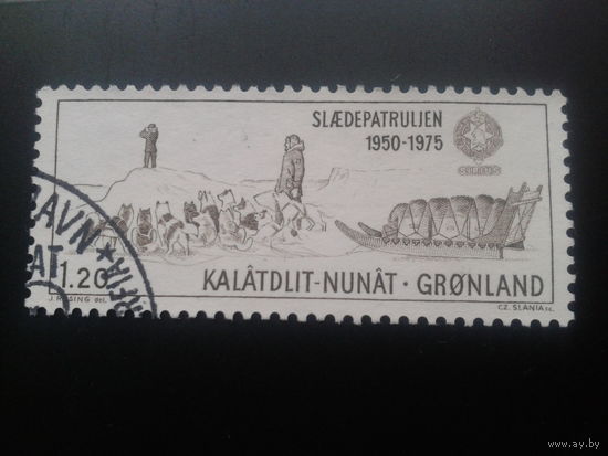Дания Гренландия 1975 нарты, собаки