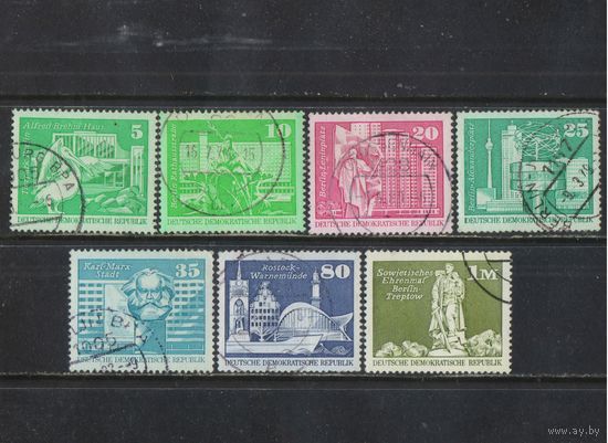 Германия ГДР 1973 Архитектура  Стандарт Большой формат #1820-1,1842-3,1854,1882,1920