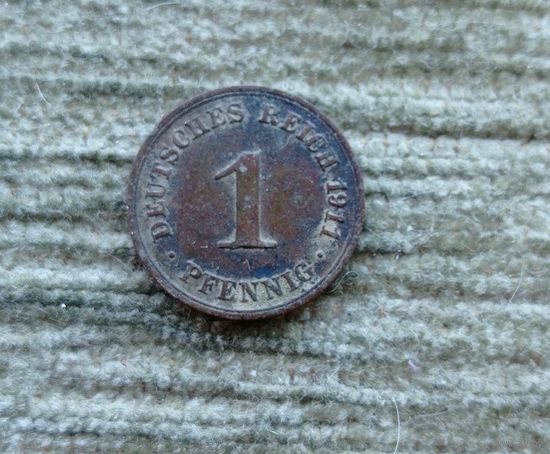 Werty71 Германия 1 пфенниг 1911 А