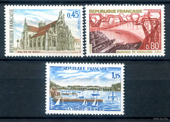 Франция - 1969г. - ландшафты, архитектура, туризм - 3 марки - полная серия, MH [Mi 1651-1653]. #2-Fr-49-A-1